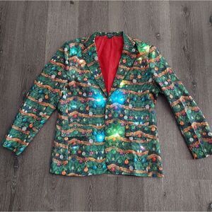 Life Of The Party Christmas Light-Up Blazer Jacket Large